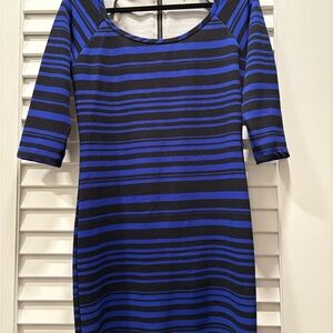 Blue and Black Striped Dress